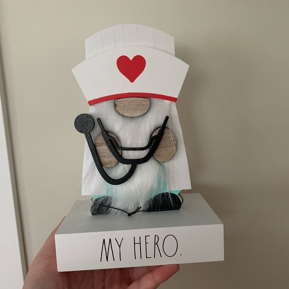 Rae Dunn Accessories - 🇺🇸 Rae Dunn MY HERO gnome wood sign